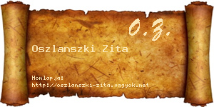 Oszlanszki Zita névjegykártya